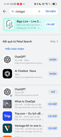 ChatGPT trên AppGallery